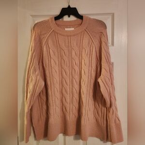 Aerie OVERSIZED Blush Cable Knit Sweater